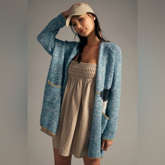 Anthropologie Narwhal Whale Icon Cardigan Sweater (Size M/L) - NWT - Picture 2 of 9